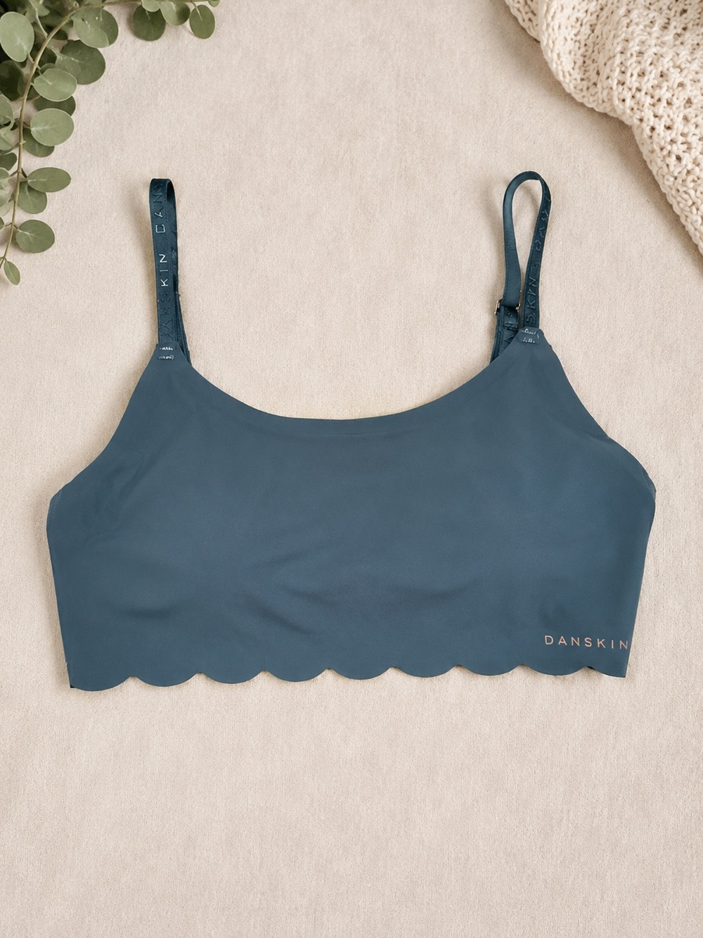 Danskin Scalloped Edge Bralette in Deep Teal
